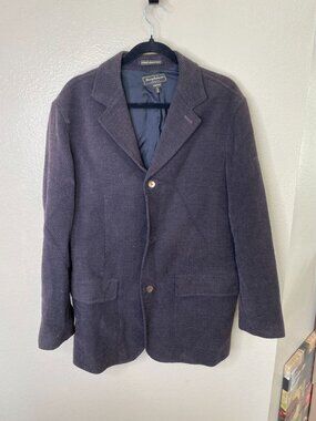 Tommy Bahama Island Soft Mens Cotton Wool Blazer Jacket Black M Made In Italy